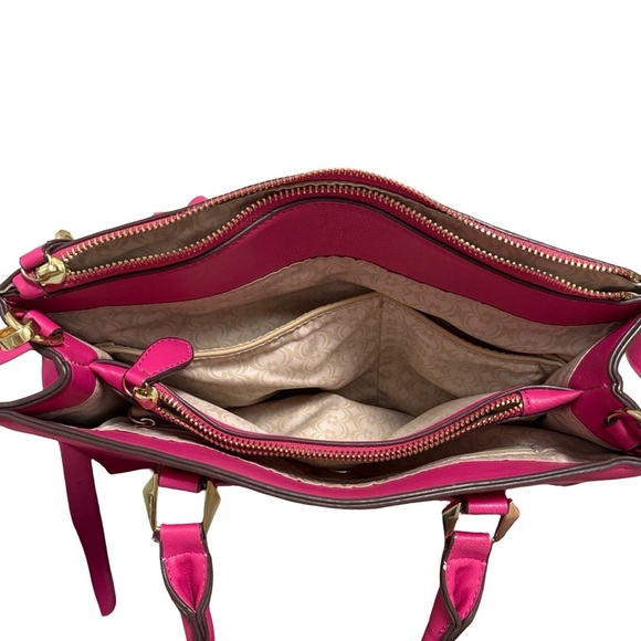 Charming Charlie Hot Pink Structured Tote Crossbody Bag - Picture 11 of 12